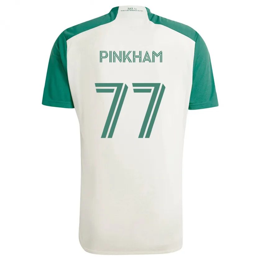 Danxen Kinderen Chris Pinkham #77 Bruine Kleuren Groen Uitshirt Uittenue 2024/25 T-Shirt