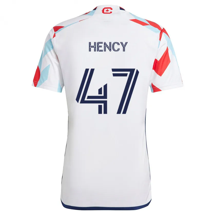 Danxen Kinderen Billy Hency #47 Wit Rood Blauw Uitshirt Uittenue 2024/25 T-Shirt