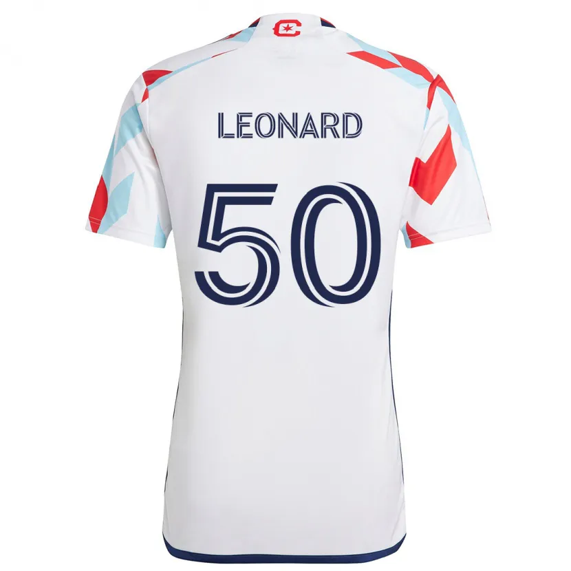 Danxen Kinderen Eric Leonard #50 Wit Rood Blauw Uitshirt Uittenue 2024/25 T-Shirt