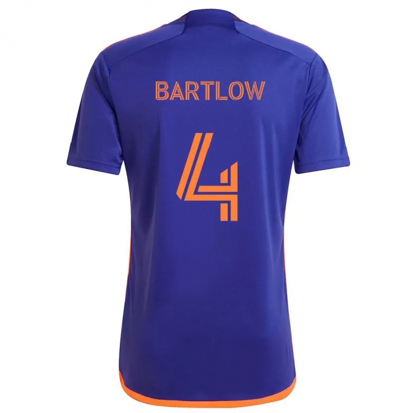 Danxen Kinderen Ethan Bartlow #4 Paars Oranje Uitshirt Uittenue 2024/25 T-Shirt