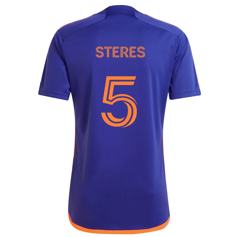 Danxen Kinderen Daniel Steres #5 Paars Oranje Uitshirt Uittenue 2024/25 T-Shirt