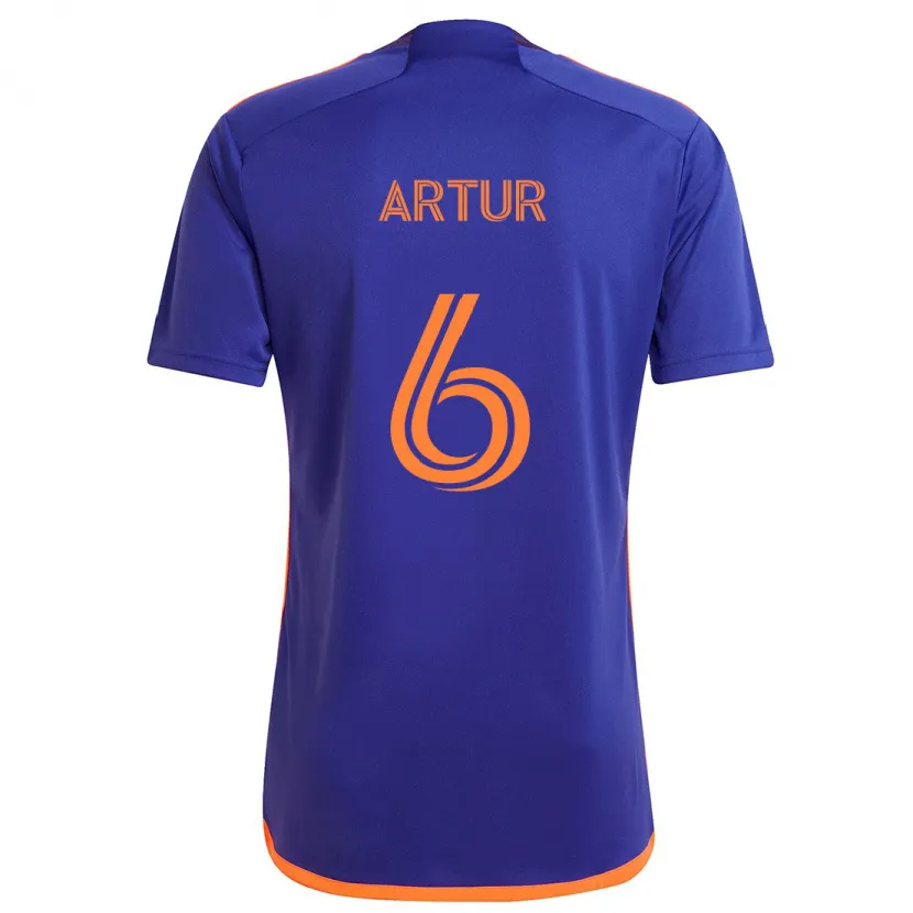 Danxen Kinderen Artur #6 Paars Oranje Uitshirt Uittenue 2024/25 T-Shirt