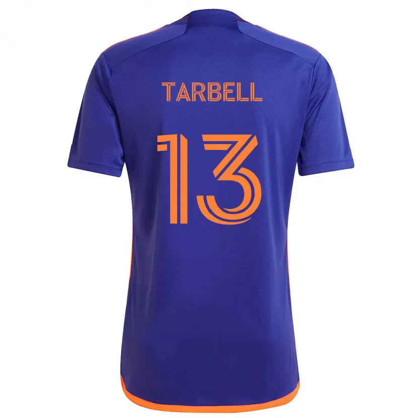 Danxen Kinderen Andrew Tarbell #13 Paars Oranje Uitshirt Uittenue 2024/25 T-Shirt