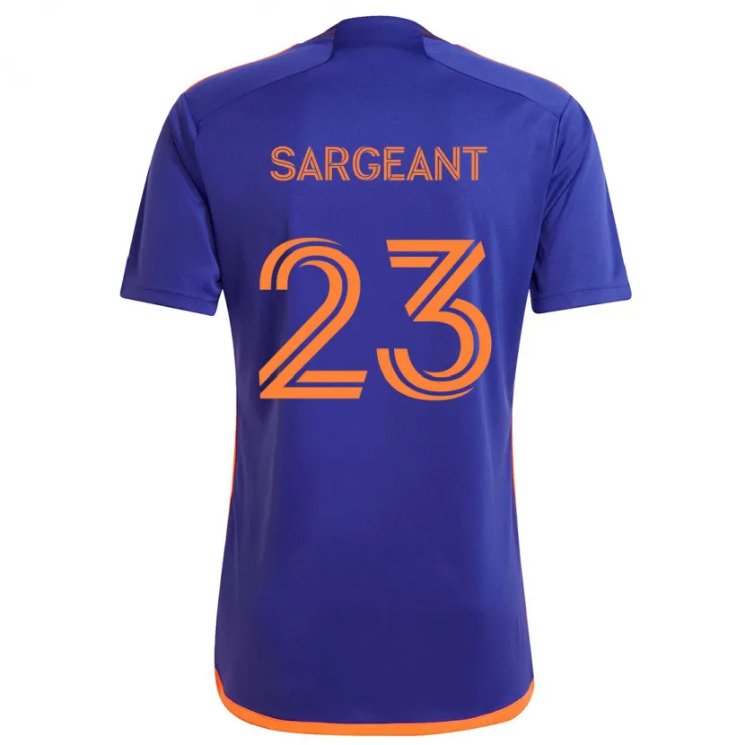 Danxen Kinderen Kieran Sargeant #23 Paars Oranje Uitshirt Uittenue 2024/25 T-Shirt