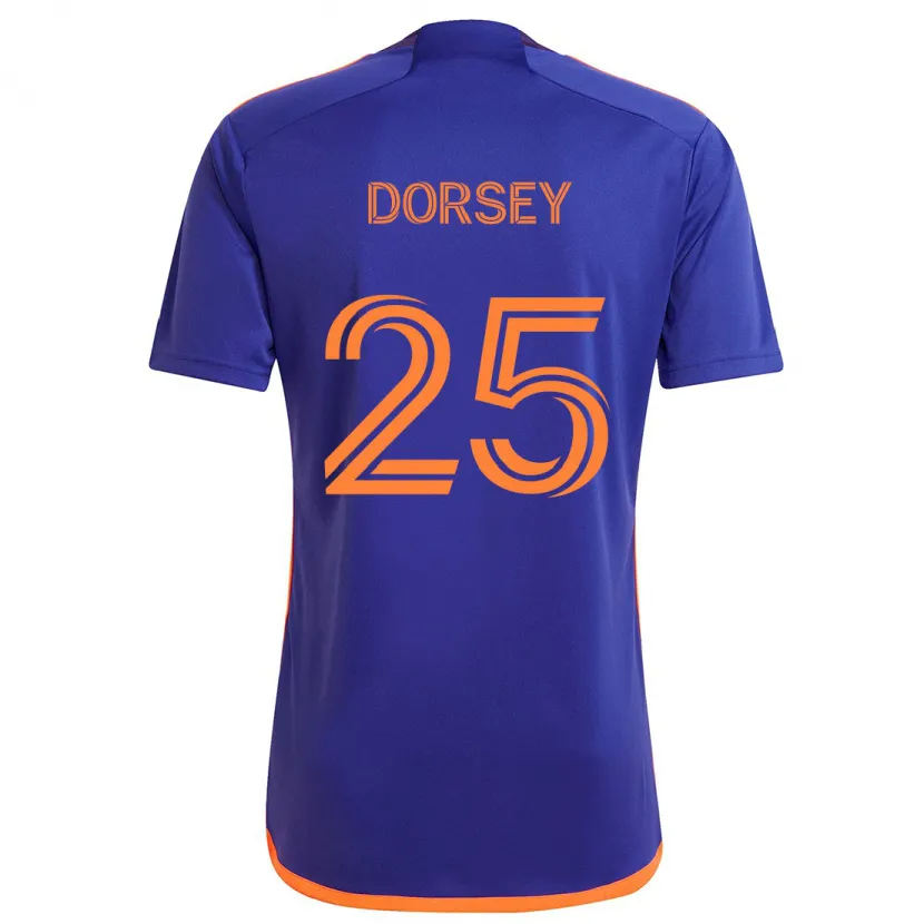 Danxen Kinderen Griffin Dorsey #25 Paars Oranje Uitshirt Uittenue 2024/25 T-Shirt