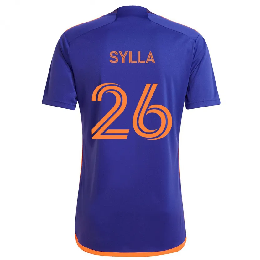 Danxen Kinderen Ousmane Sylla #26 Paars Oranje Uitshirt Uittenue 2024/25 T-Shirt