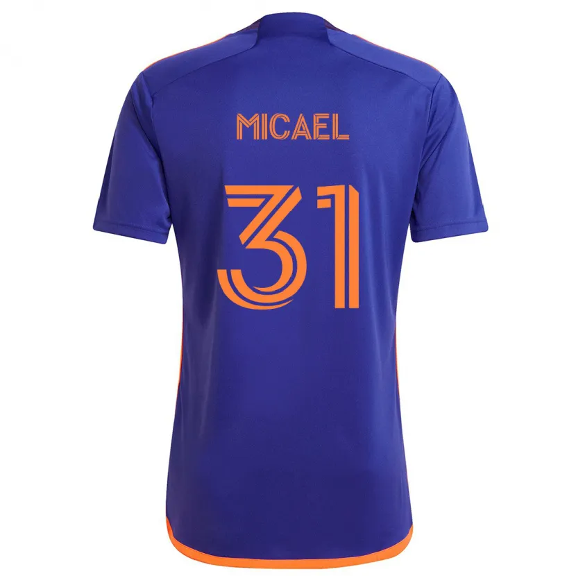 Danxen Kinderen Micael #31 Paars Oranje Uitshirt Uittenue 2024/25 T-Shirt