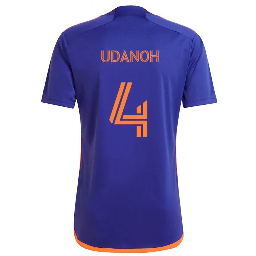 Danxen Kinderen Iffy Udanoh #4 Paars Oranje Uitshirt Uittenue 2024/25 T-Shirt