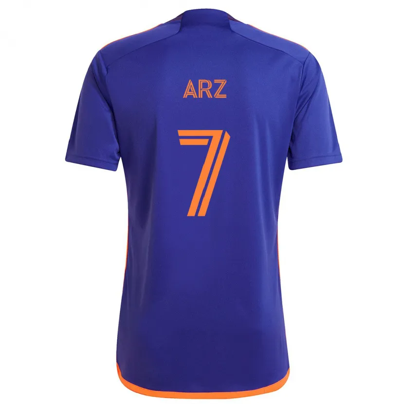 Danxen Kinderen Exon Arzú #7 Paars Oranje Uitshirt Uittenue 2024/25 T-Shirt