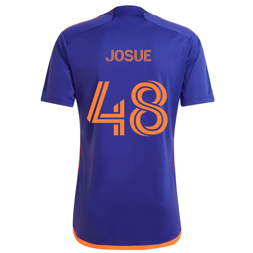 Danxen Kinderen Josué Souza #48 Paars Oranje Uitshirt Uittenue 2024/25 T-Shirt