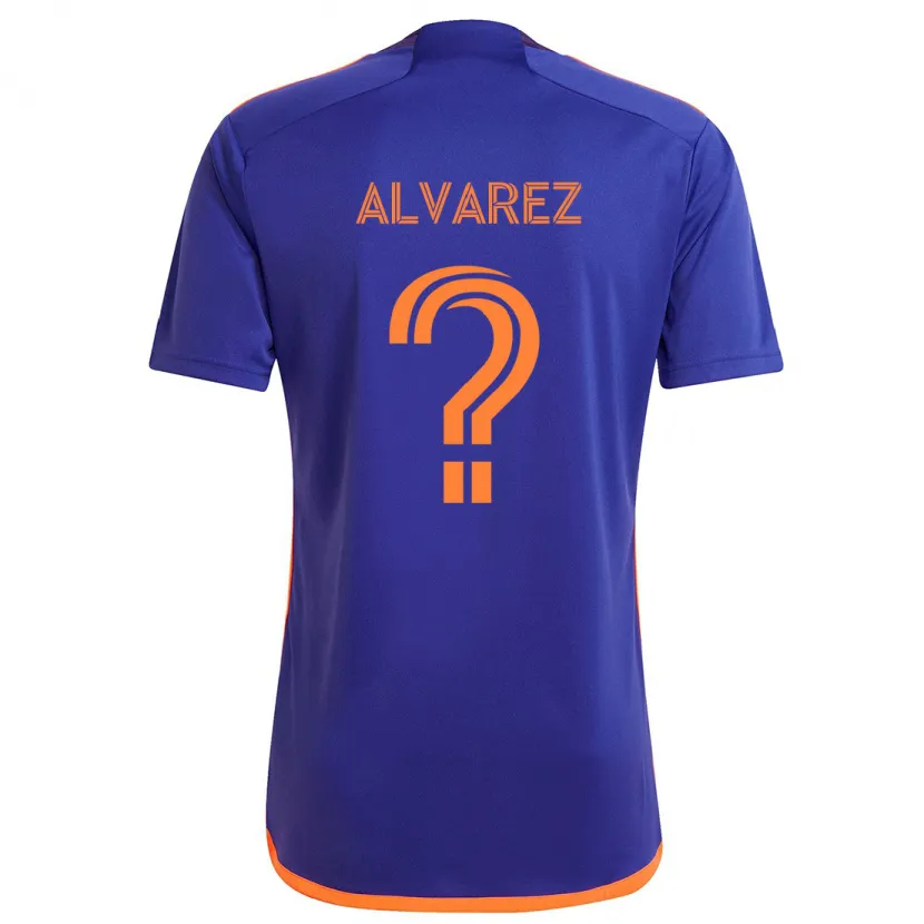 Danxen Kinderen Gianmarco Alvarez #0 Paars Oranje Uitshirt Uittenue 2024/25 T-Shirt