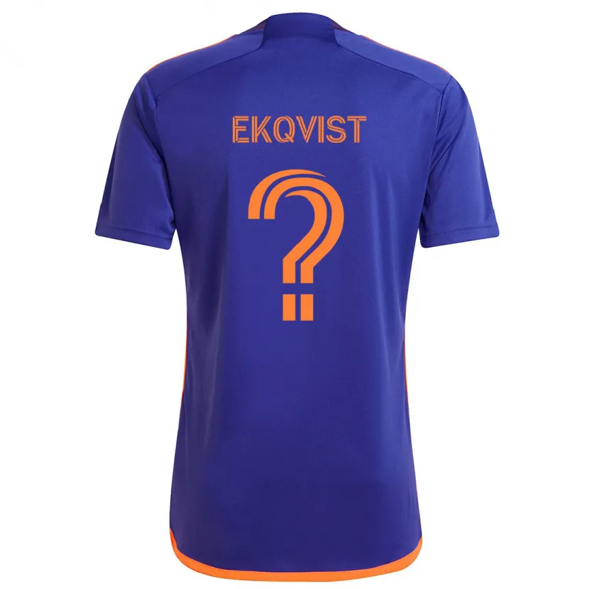 Danxen Kinderen Akseli Ekqvist #0 Paars Oranje Uitshirt Uittenue 2024/25 T-Shirt