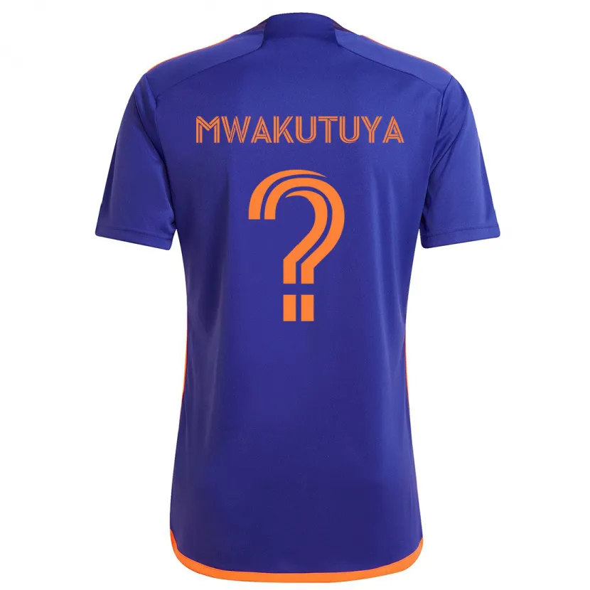 Danxen Kinderen Isaac Mwakutuya #0 Paars Oranje Uitshirt Uittenue 2024/25 T-Shirt