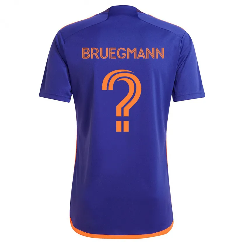 Danxen Kinderen Lukas Bruegmann #0 Paars Oranje Uitshirt Uittenue 2024/25 T-Shirt