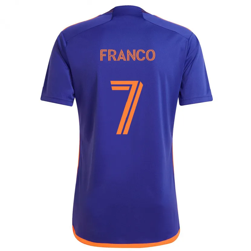 Danxen Kinderen Iván Franco #7 Paars Oranje Uitshirt Uittenue 2024/25 T-Shirt