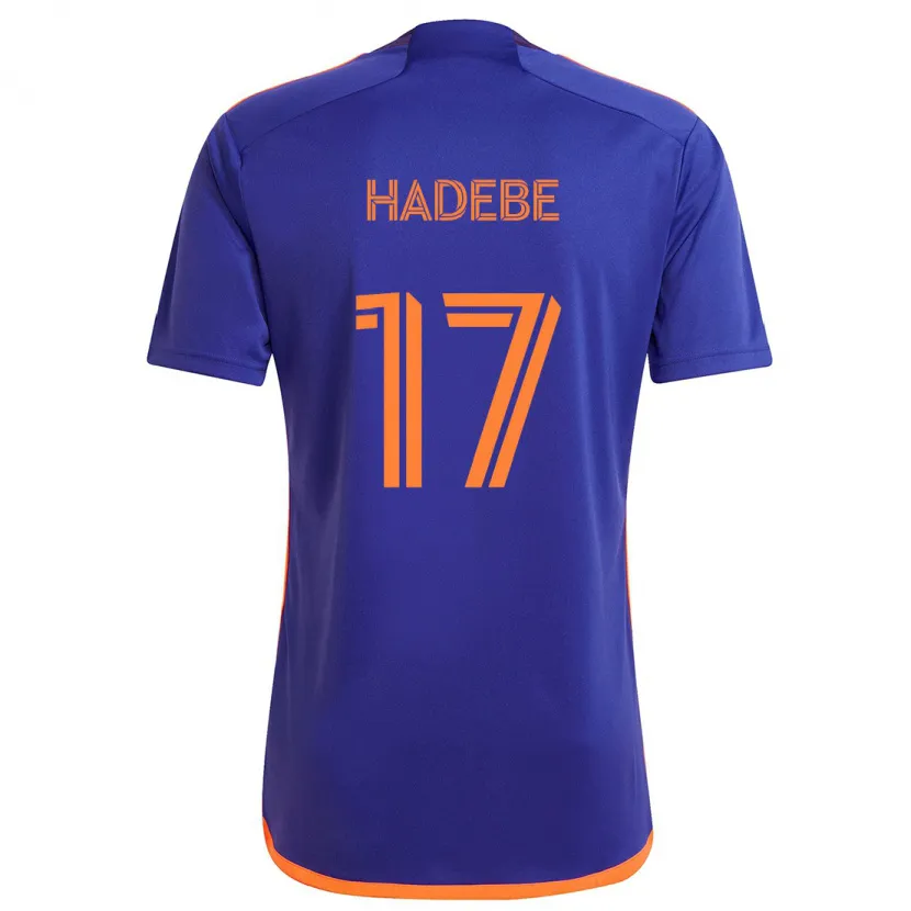 Danxen Kinderen Teenage Hadebe #17 Paars Oranje Uitshirt Uittenue 2024/25 T-Shirt