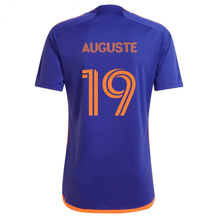 Danxen Kinderen Charles Auguste #19 Paars Oranje Uitshirt Uittenue 2024/25 T-Shirt