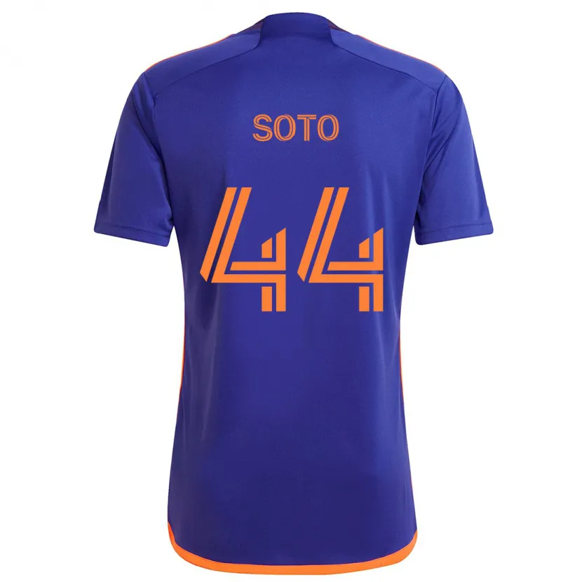 Danxen Kinderen Ezekiel Soto #44 Paars Oranje Uitshirt Uittenue 2024/25 T-Shirt