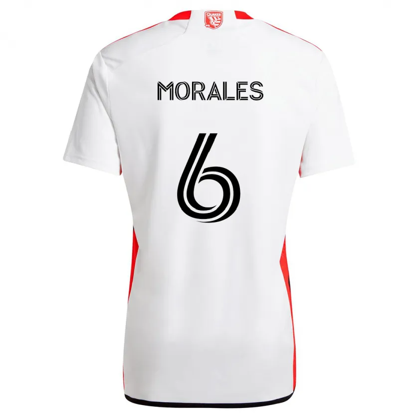 Danxen Kinderen Alfredo Morales #6 Wit Rood Uitshirt Uittenue 2024/25 T-Shirt