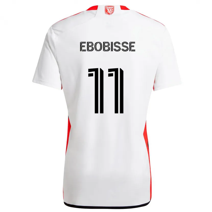 Danxen Kinderen Jeremy Ebobisse #11 Wit Rood Uitshirt Uittenue 2024/25 T-Shirt