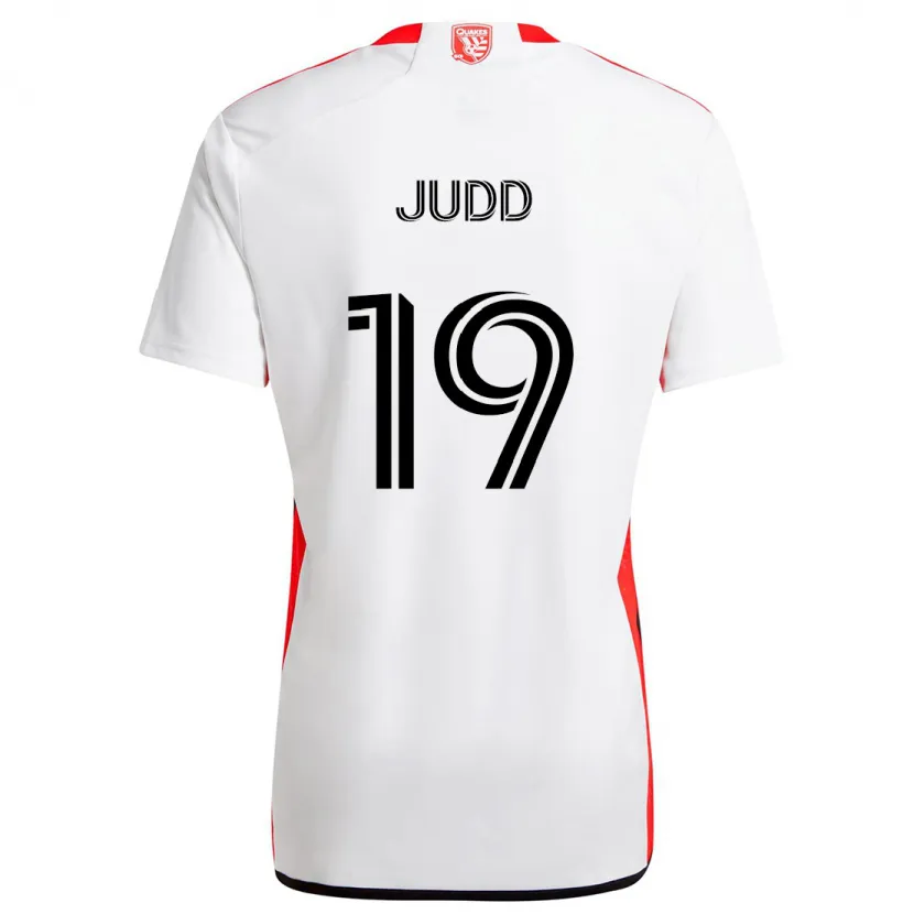 Danxen Kinderen Preston Judd #19 Wit Rood Uitshirt Uittenue 2024/25 T-Shirt