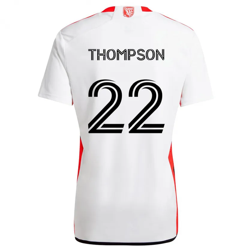 Danxen Kinderen Tommy Thompson #22 Wit Rood Uitshirt Uittenue 2024/25 T-Shirt