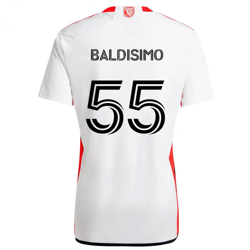 Danxen Kinderen Michael Baldisimo #55 Wit Rood Uitshirt Uittenue 2024/25 T-Shirt