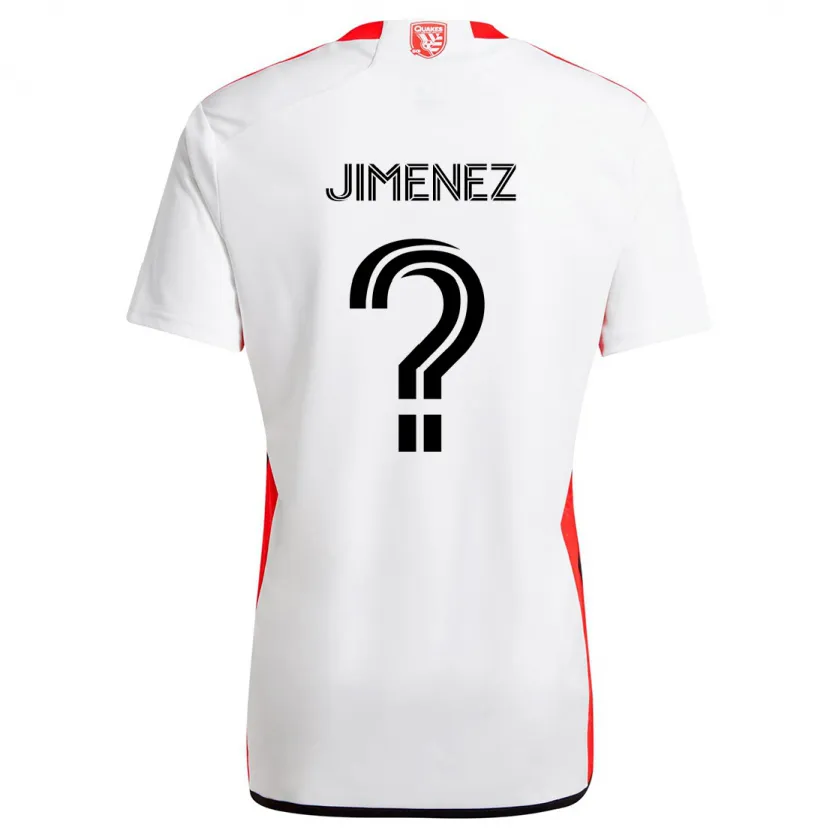 Danxen Kinderen Kevin Jimenez #0 Wit Rood Uitshirt Uittenue 2024/25 T-Shirt