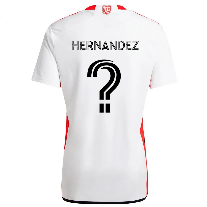 Danxen Kinderen Oliver Hernandez #0 Wit Rood Uitshirt Uittenue 2024/25 T-Shirt