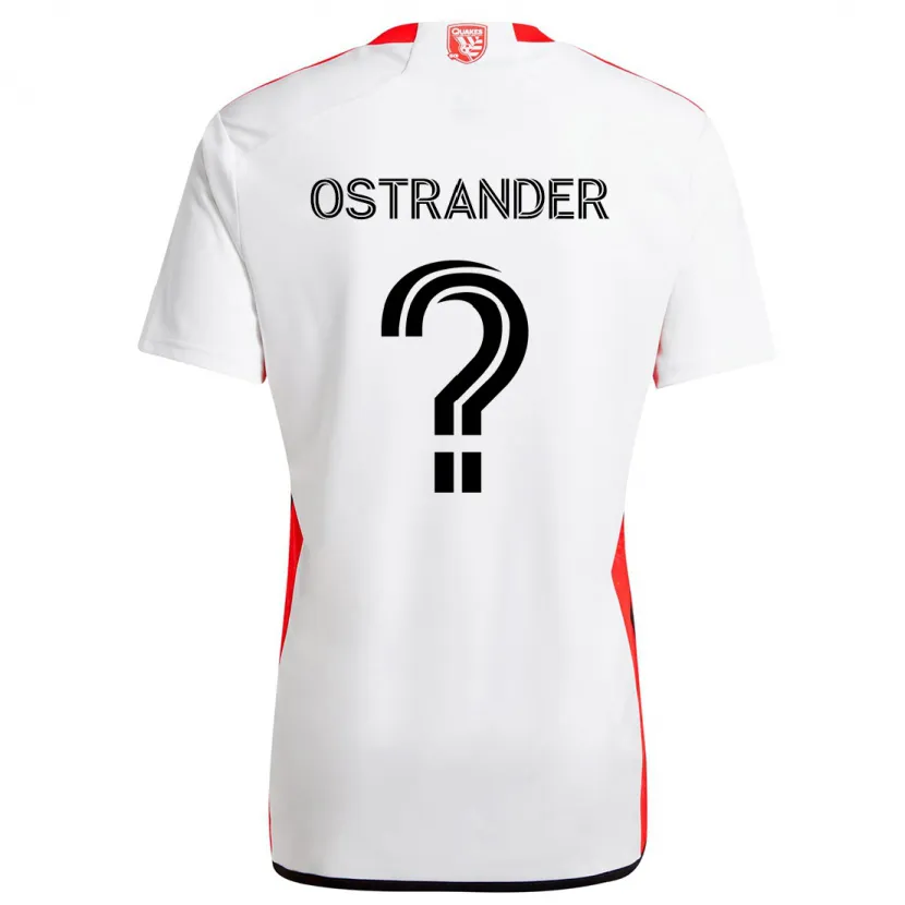 Danxen Kinderen William Ostrander #0 Wit Rood Uitshirt Uittenue 2024/25 T-Shirt