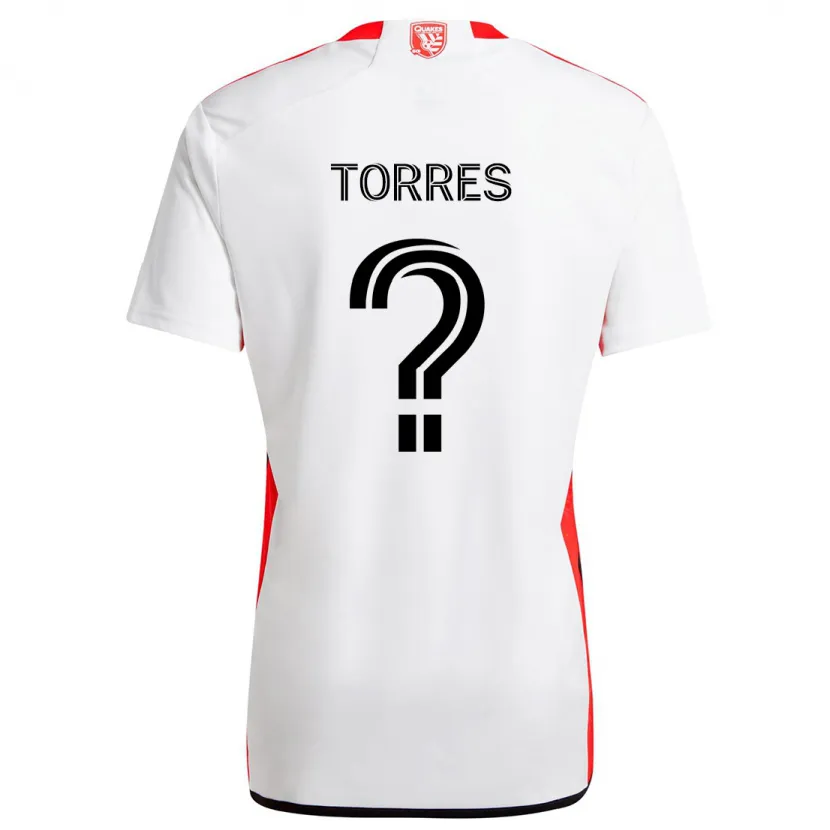 Danxen Kinderen Jorge Torres #0 Wit Rood Uitshirt Uittenue 2024/25 T-Shirt