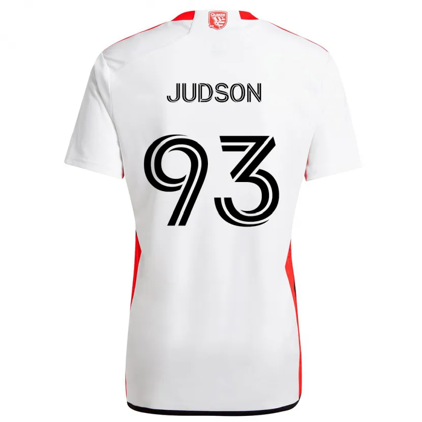 Danxen Kinderen Judson #93 Wit Rood Uitshirt Uittenue 2024/25 T-Shirt