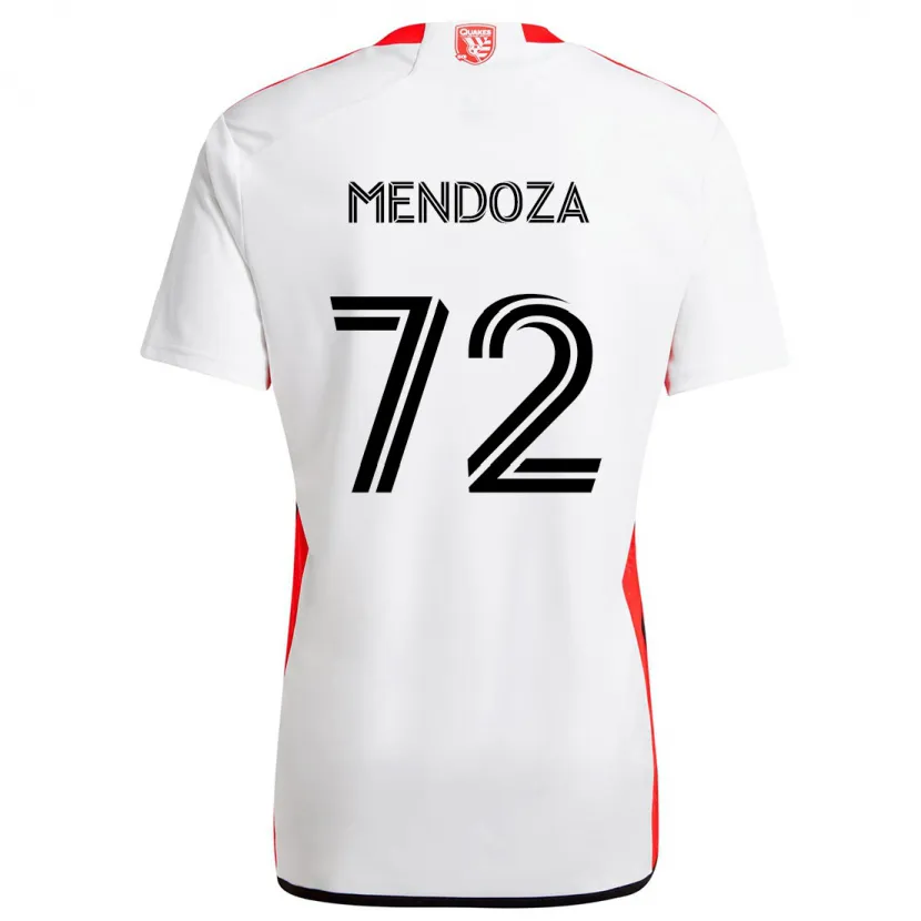 Danxen Kinderen Edwyn Mendoza #72 Wit Rood Uitshirt Uittenue 2024/25 T-Shirt