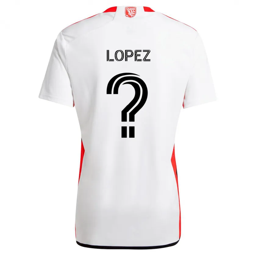 Danxen Kinderen Mateo Lopez #0 Wit Rood Uitshirt Uittenue 2024/25 T-Shirt