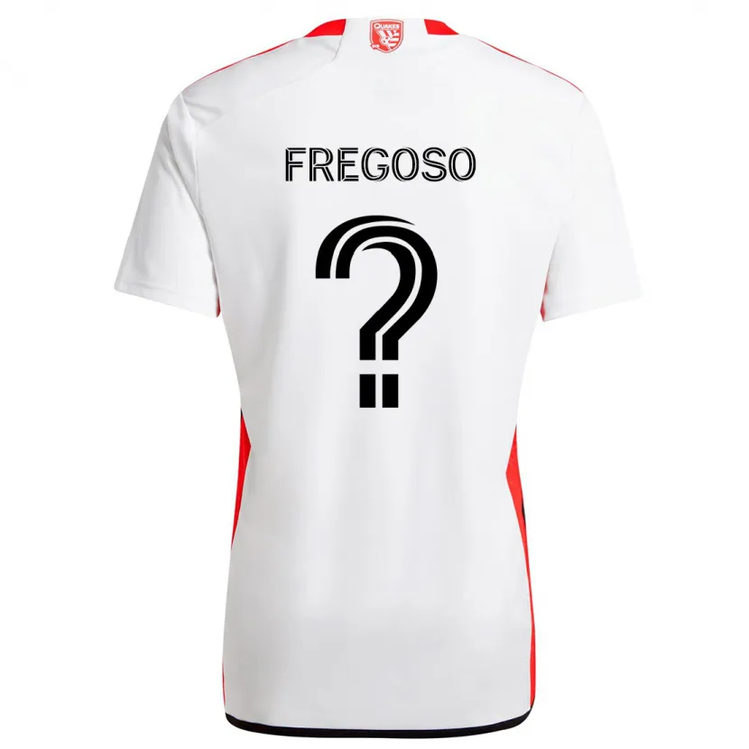 Danxen Kinderen Daniel Fregoso #0 Wit Rood Uitshirt Uittenue 2024/25 T-Shirt