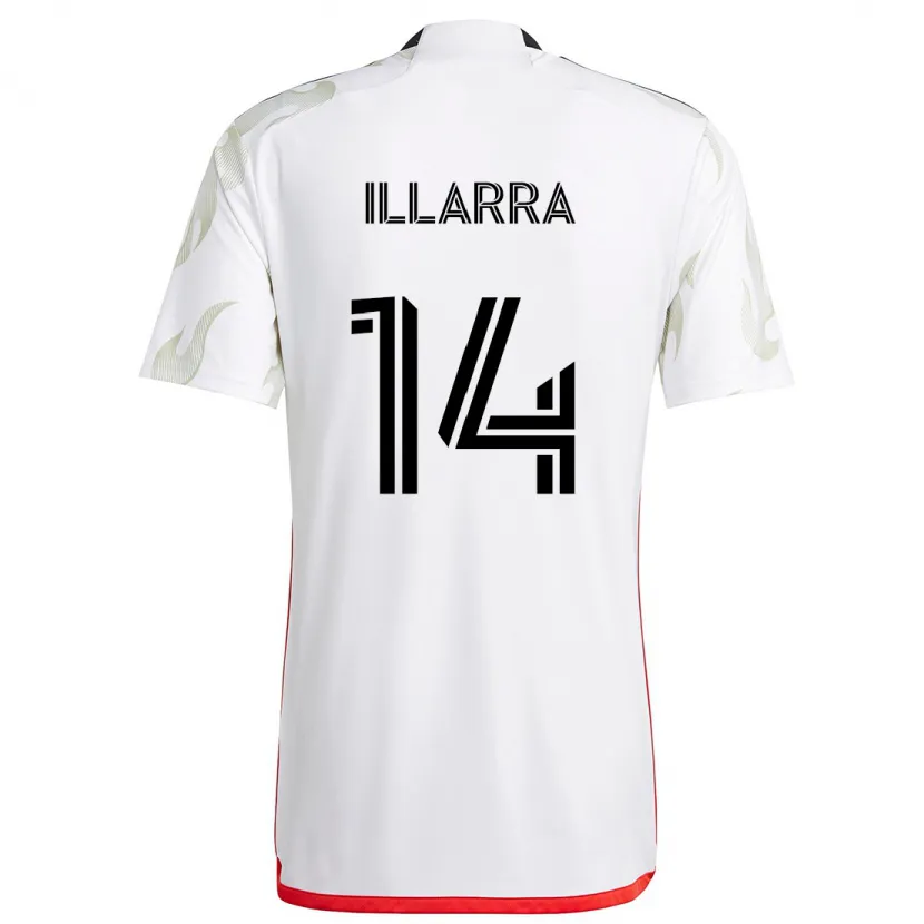 Danxen Kinderen Asier Illarramendi #14 Wit Rood Zwart Uitshirt Uittenue 2024/25 T-Shirt