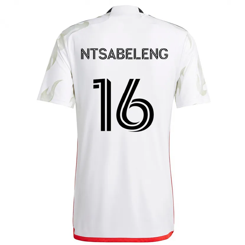 Danxen Kinderen Tsiki Ntsabeleng #16 Wit Rood Zwart Uitshirt Uittenue 2024/25 T-Shirt