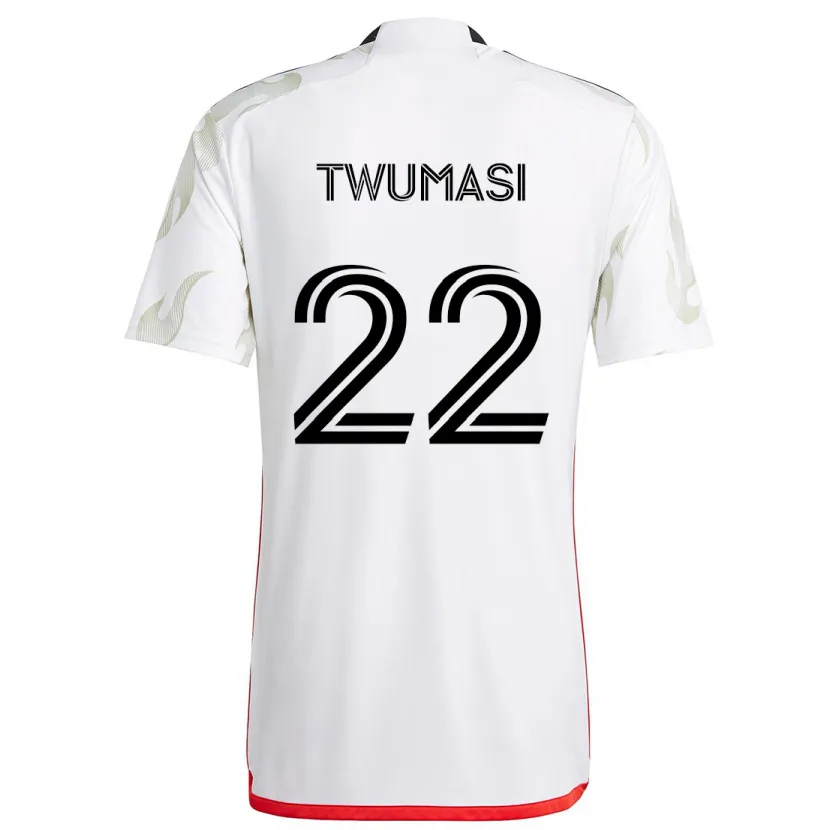 Danxen Kinderen Ema Twumasi #22 Wit Rood Zwart Uitshirt Uittenue 2024/25 T-Shirt