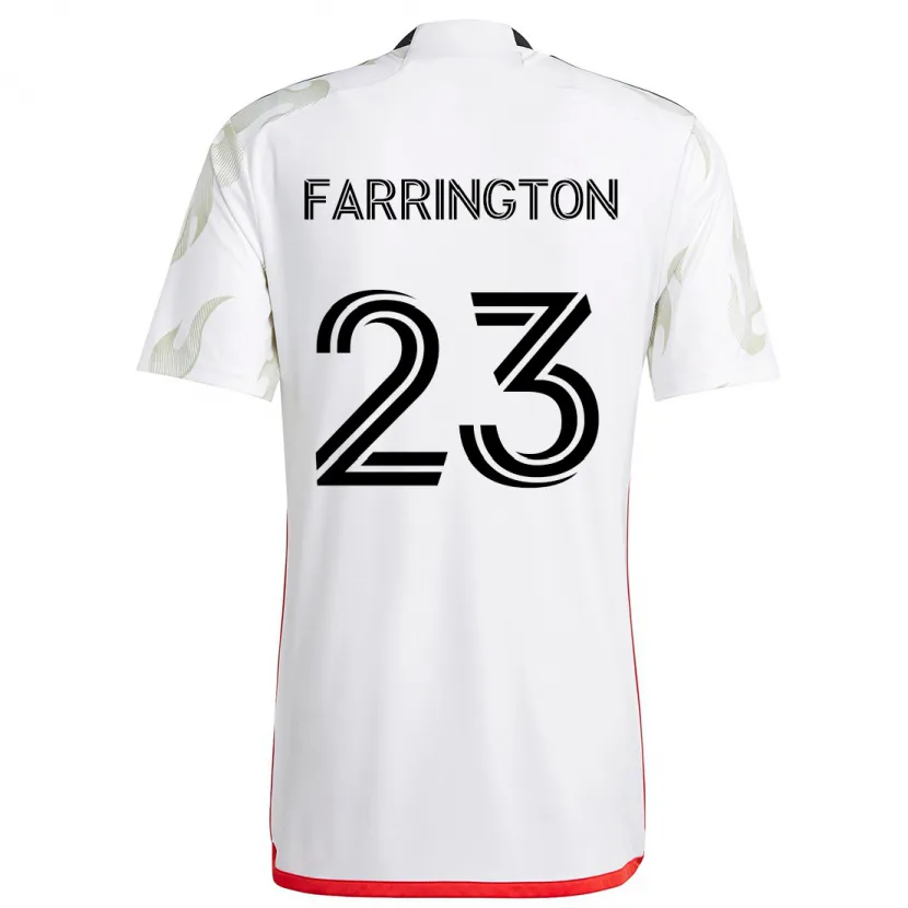 Danxen Kinderen Logan Farrington #23 Wit Rood Zwart Uitshirt Uittenue 2024/25 T-Shirt