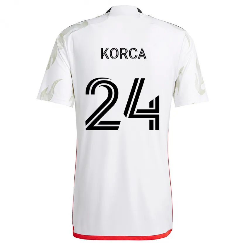 Danxen Kinderen Amet Korça #24 Wit Rood Zwart Uitshirt Uittenue 2024/25 T-Shirt