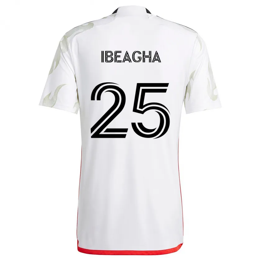 Danxen Kinderen Sebastien Ibeagha #25 Wit Rood Zwart Uitshirt Uittenue 2024/25 T-Shirt