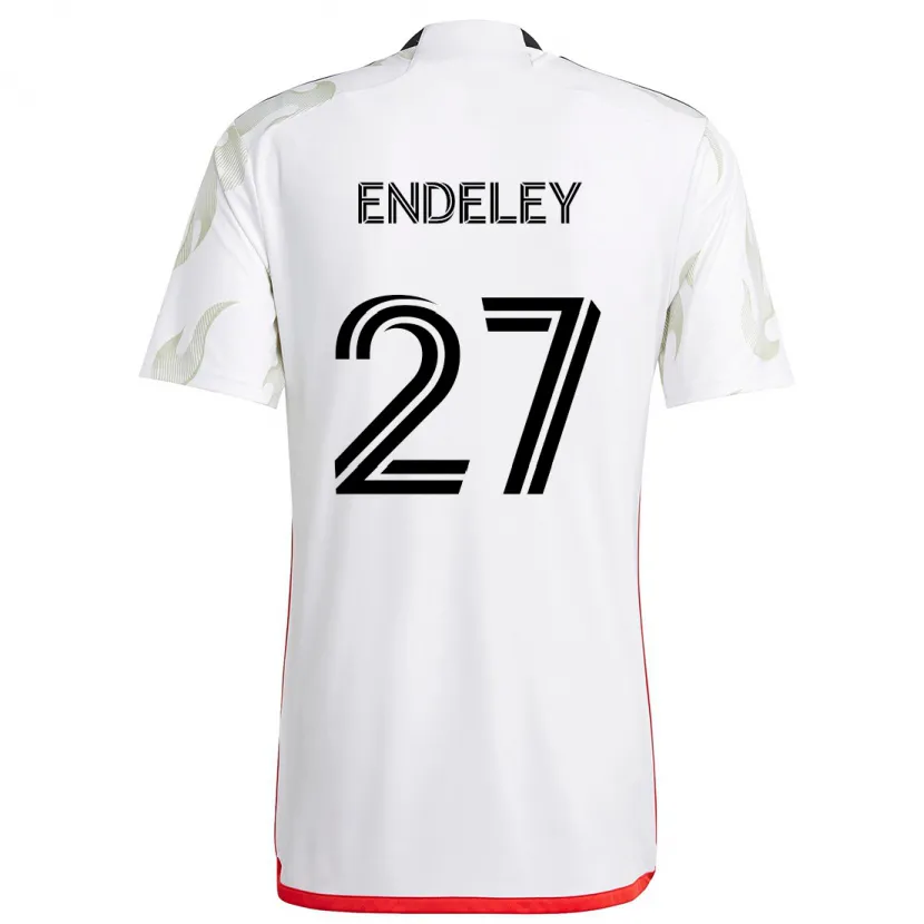 Danxen Kinderen Herbert Endeley #27 Wit Rood Zwart Uitshirt Uittenue 2024/25 T-Shirt