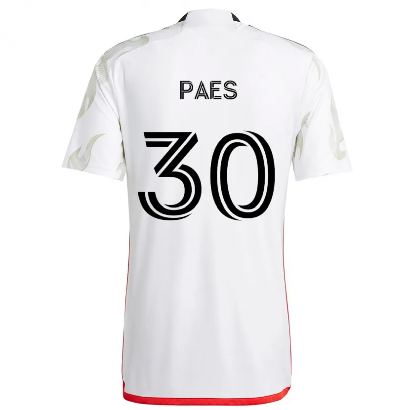 Danxen Kinderen Maarten Paes #30 Wit Rood Zwart Uitshirt Uittenue 2024/25 T-Shirt