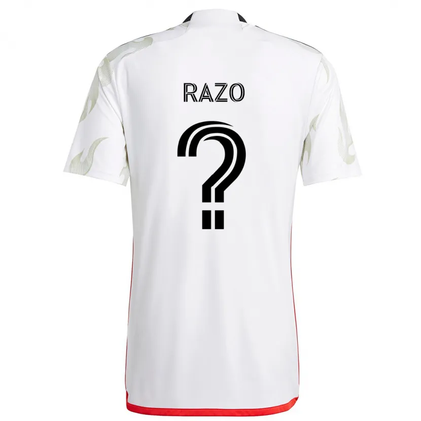 Danxen Kinderen Edgar Razo #0 Wit Rood Zwart Uitshirt Uittenue 2024/25 T-Shirt