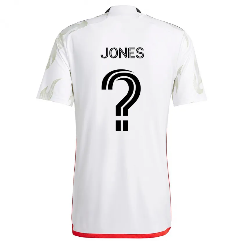 Danxen Kinderen Jordan Jones #0 Wit Rood Zwart Uitshirt Uittenue 2024/25 T-Shirt