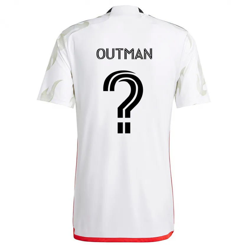 Danxen Kinderen Bryce Outman #0 Wit Rood Zwart Uitshirt Uittenue 2024/25 T-Shirt