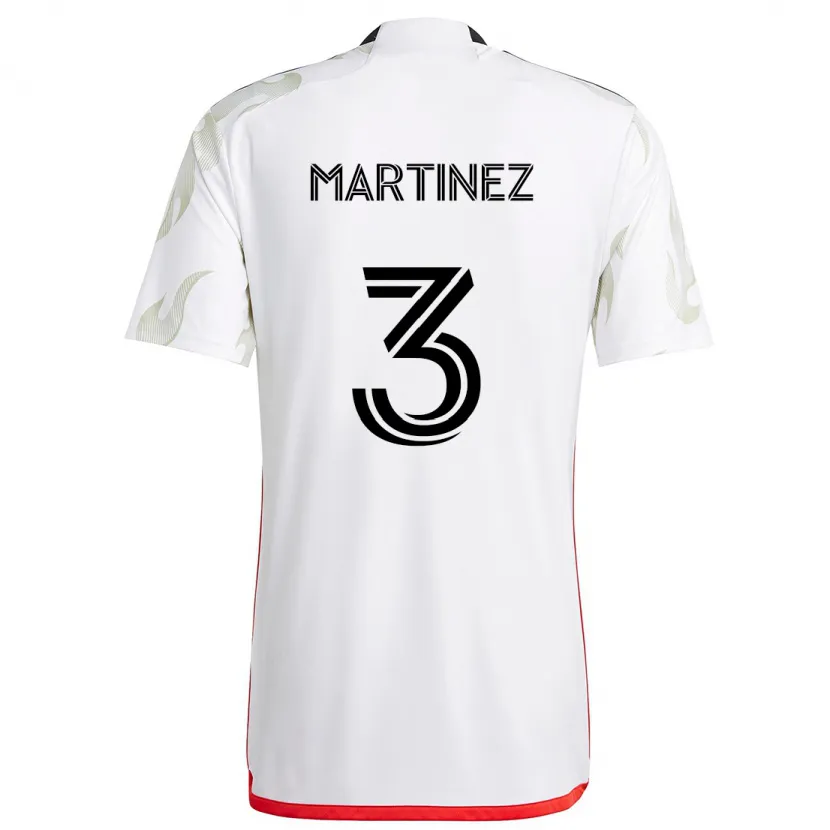 Danxen Kinderen José Antonio Martínez #3 Wit Rood Zwart Uitshirt Uittenue 2024/25 T-Shirt