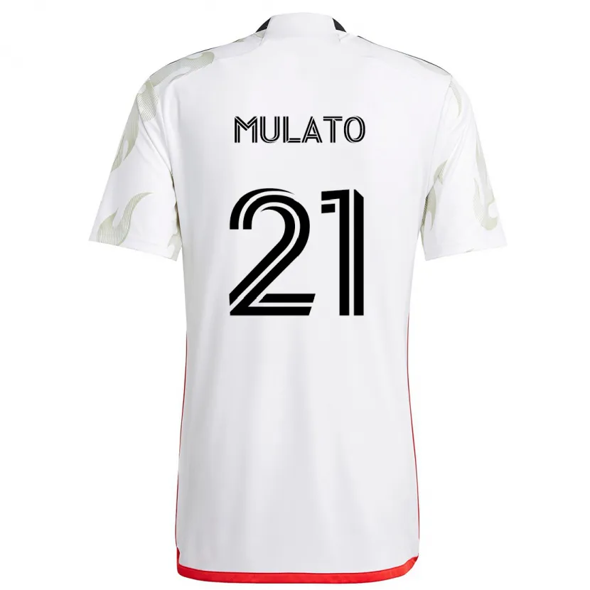 Danxen Kinderen José Mulato #21 Wit Rood Zwart Uitshirt Uittenue 2024/25 T-Shirt