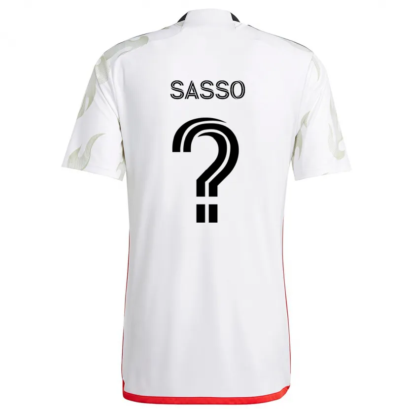 Danxen Kinderen Gino Sasso #0 Wit Rood Zwart Uitshirt Uittenue 2024/25 T-Shirt