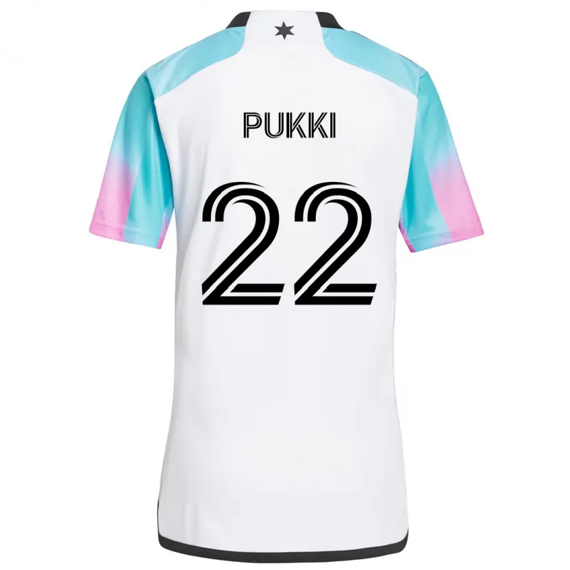 Danxen Kinderen Teemu Pukki #22 Wit Blauw Zwart Uitshirt Uittenue 2024/25 T-Shirt